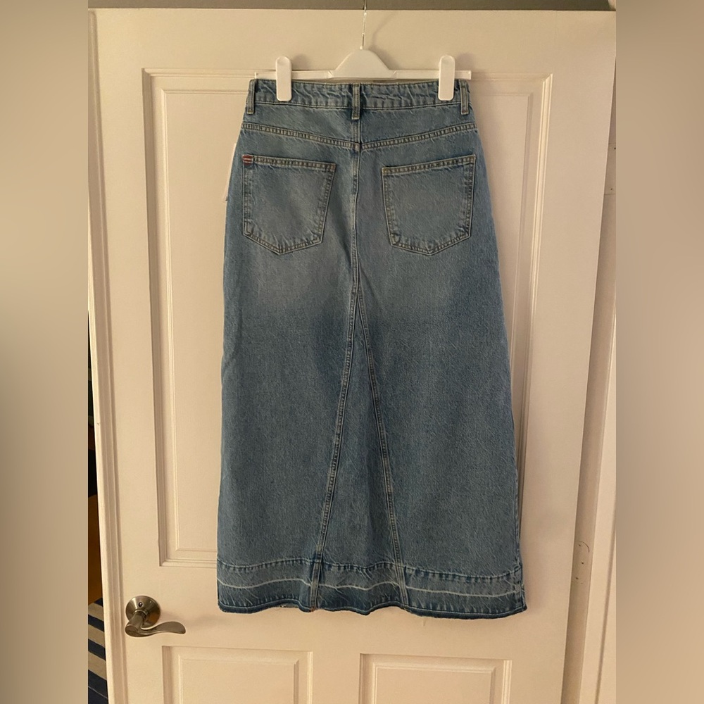 BDG Mandi A-Line Denim Maxi Skirt in Light Blue - Picture 10 of 10